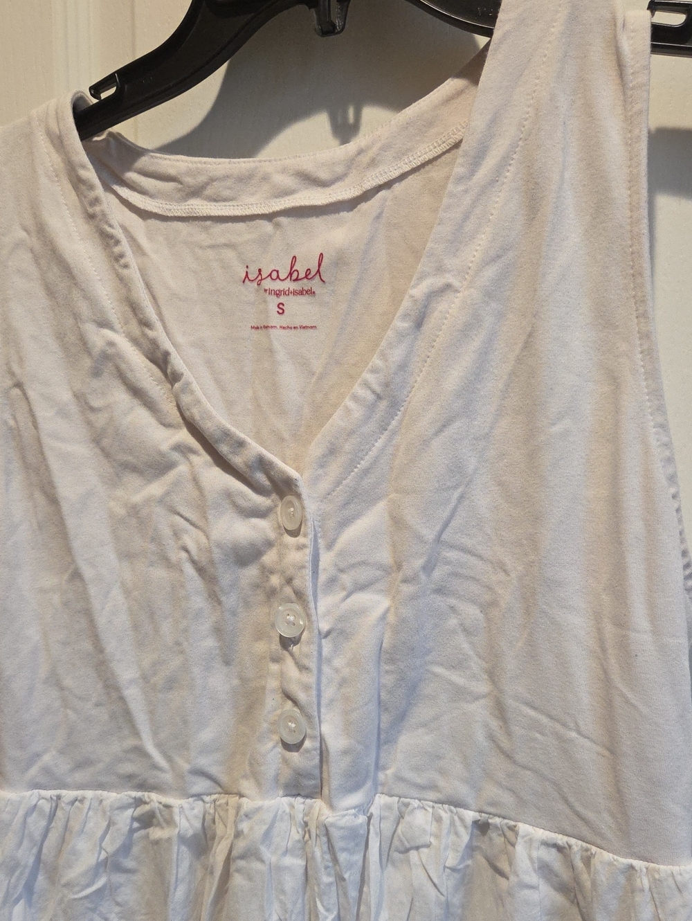 Isabel Maternity by Ingrid & Isabel White V-Neck Button Tank
